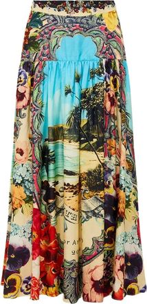 Camilla Gonna midi a fiori - Blu