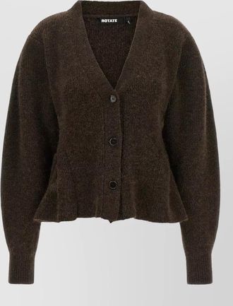 Rotate ribbed peplum cardigan