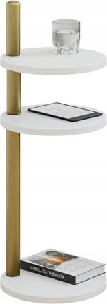 OEM Mesita Auxiliar Redonda Moderna, 3 Niveles, 30x30x97 Cm, Metal Dorado