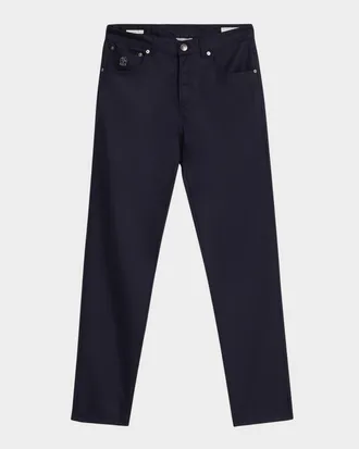 Brunello Cucinelli Men & apos;s Flannel Tapered Leg Five-Pocket Pants