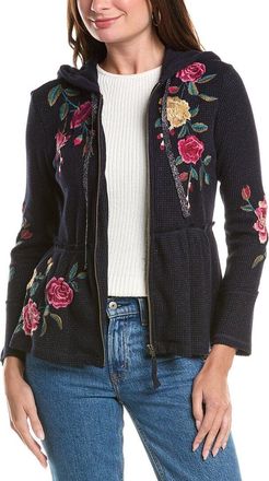 Johnny Was Petite Peplum Metallic Thermal Hoodie