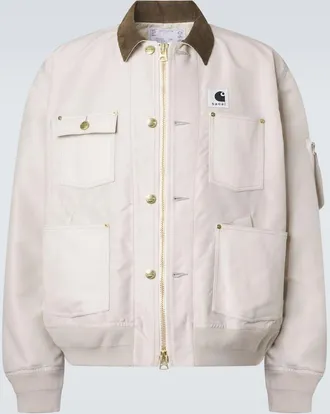 sacai x Carhartt corduroy-trimmed blouson jacket