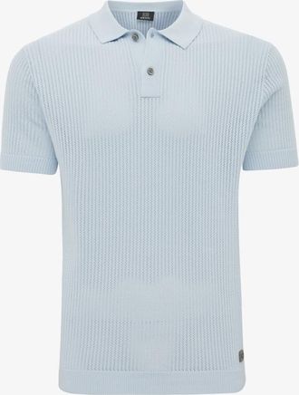 Genti Structuur Polo | Lichtblauw