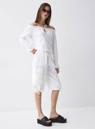 Twik Womens Organic cotton gauze Bermuda short