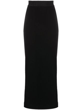 Dolce & Gabbana logo-waistband bodycon midi skirt - Black