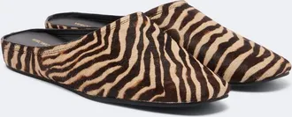 Veronica Beard Narcisa zebra-print calf hair mules