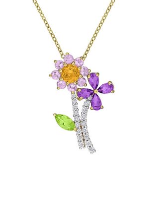 Rina Limor Gold-Plated Silver 2.84 ct. tw. Gemstone Pendant