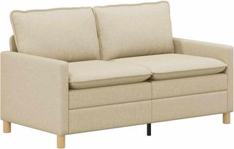 vidaXL Sof&aacute; 2 Plaza Crema 156 X 81 X 87,5 Cm Tela Vidaxl