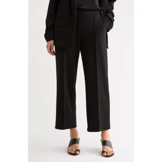 Nordstrom Rack Scuba Crop Wide Leg Pants in Black at Nordstrom Rack, Size X-Large