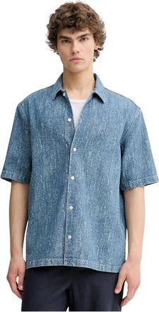 Sams&oslash;e & Sams&oslash;e Short Sleeve Shirts - Heren - Korte mouwen Overhemden - Blauw - M - Overhemden