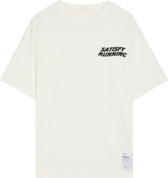 SATISFY Mothtech Distressed Cotton T-shirt - Off White - XL