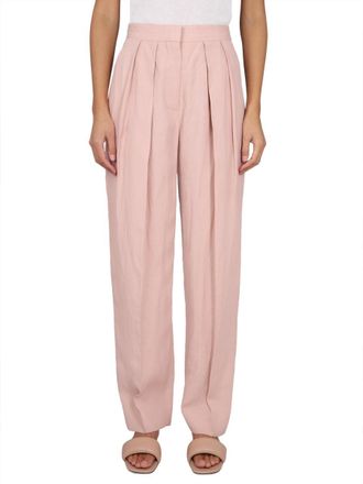 Stella McCartney Viscose-Flax Blend Trousers - Pink