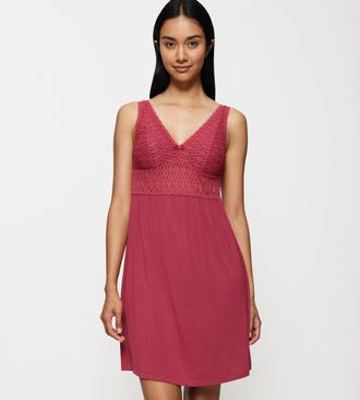 Triumph Nachthemd TRIUMPH Aura Spotlight NDK 03 X, Damen, Gr. 44, N-Gr, rot (strawberry allure), Single Jersey, Obermaterial: 94% Modal, 6% Elasthan, bequem k