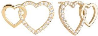 Lana Jewelry 14K Gold Interlocking Diamond Heart Stud Earrings in Yellow at Nordstrom Rack