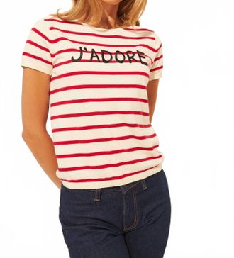 John & Jenn Striped Sweater Top In Parisian Stripe