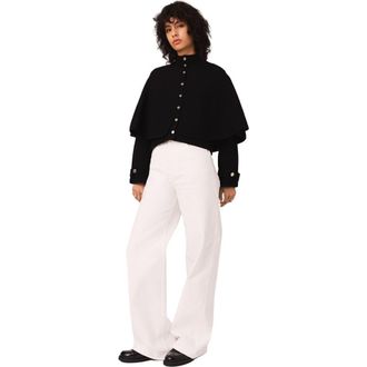 Maje Cape-effect cardigan in Black at Nordstrom, Size Medium