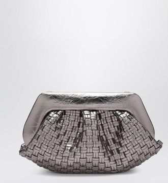 Themoirè Woven silver clutch