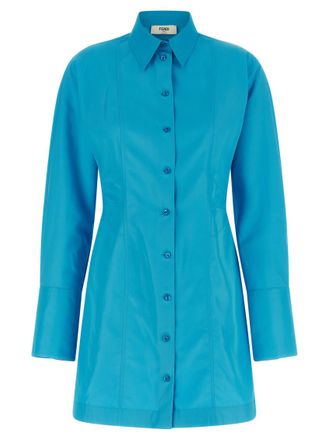 Fendi Light Blue Viscose Techno Dress