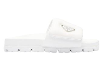Prada White Soft Rubber Slides Size 39