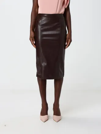 Hanita High-Waisted Smooth Faux Leather Midi Pencil Skirt