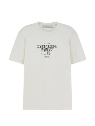 Golden Goose Journey Ms T-shirt Regular Gauze Cotton Jersey With Pritnt