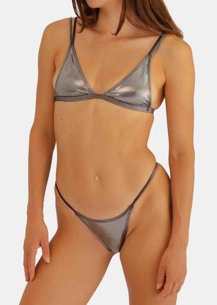 Minimale Animale Matrix Lucid Bikini Top in Silver at Nordstrom, Size X-Small