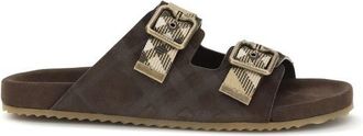 Burberry Bruine Kalfsleren Bos Taurus Platte Sandalen