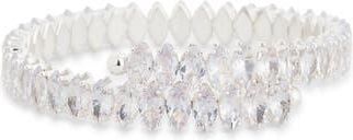Nordstrom Rack Pav&eacute; Bypass Cuff Bracelet in Clear- Silver at Nordstrom Rack