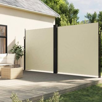 Berkfield Home Retractable Side Awning Cream 200x1000 cm