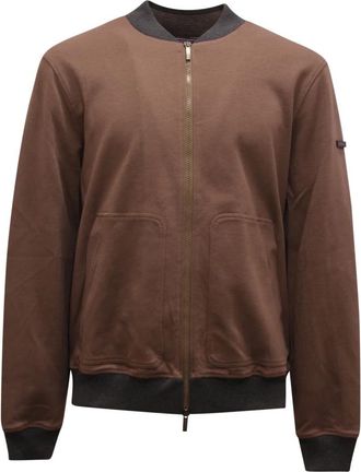 PESERICO Bomber Sweatshirt R57010J0 - Heren - Vesten met rits - Bruin - XL - Katoen - Hoodies & sweatvesten
