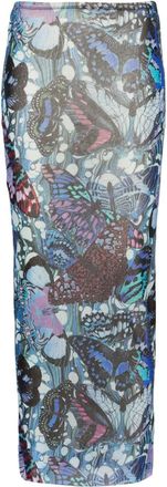 Jean Paul Gaultier The Blue Butterfly pencil skirt - women - Polyamide/Polyamide - S