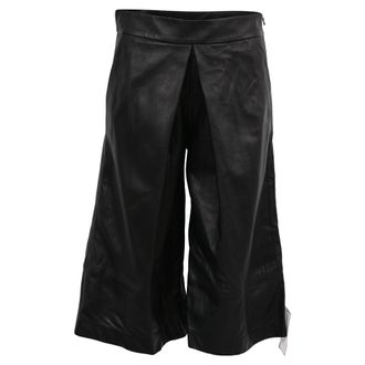 Joseph Billy High-Rise Culottes in Black Lambskin Leather