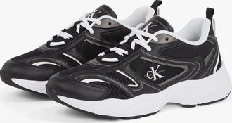 Calvin Klein RETRO TENNIS MESH Womens Trainers Black/Bright White - Size UK 5