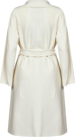 Max Mara Womens Long Wrap Coat Mstcles Beige Virgin Wool