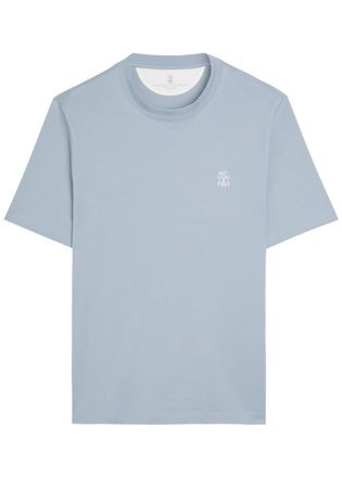 Brunello Cucinelli Printed Cotton T-shirt - Blue - XL