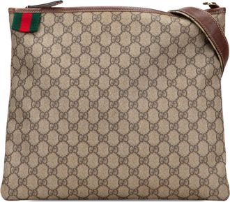 Gucci Pre-owned Womens Monogram Crossbody Bag - Sage Green Textile - One Size