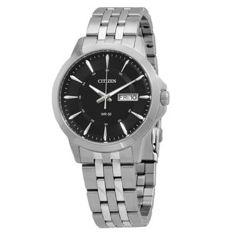 Citizen Quartz Black Dial Stainless Steel Mens Watch BF2011-51E