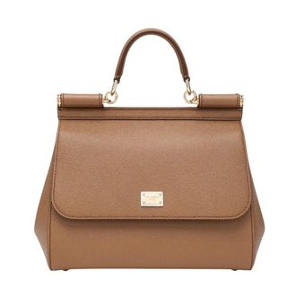 Dolce & Gabbana Sicily Large Handtas - Dames - Tassen - Bruin - Maat: ONE Size Zijde