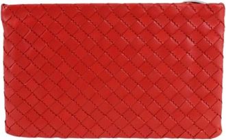 Bottega Veneta Pre-owned Clutches, female, Red, Size: ONE SIZE Pre-owned Intrecciato Clutch