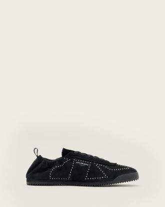 AllSaints Leather Kenny Studded Leather Runner Trainers, Size: UK 4/ US 7/ EU 37