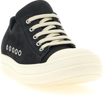 Rick Owens Womens Black Calfskin Low Top Sneakers