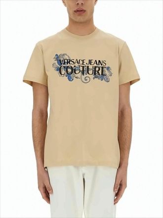 Versace Short-Sleeved Crew Neck T-Shirt With Graphic Floral Print