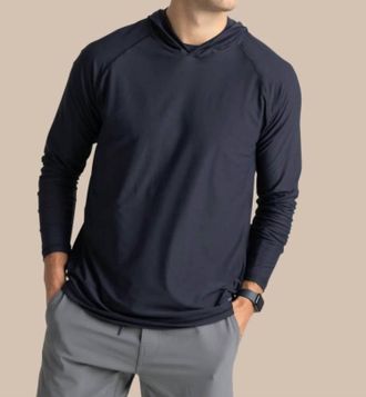 Southern Tide Brilliant Performance Hoodie In Caviar Black