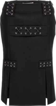 Alessandra Rich Wool Midi Womens Skirt