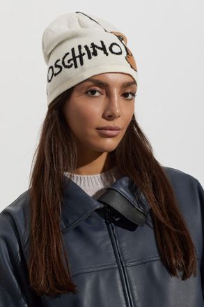 Moschino Cap With Logo, Unisex, Cream
