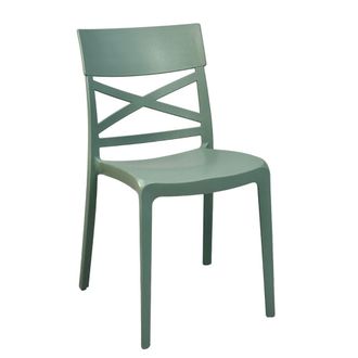 Siediti Fuori e Dentro Conjunto de 4 sillas de resina para interior o exteriorr verde salvia