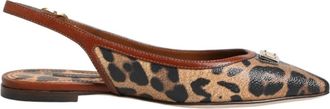 Dolce & Gabbana Slingback Flats - Dames - Ballerinas - Bruin - 35 EU - Katoen - Schoenen