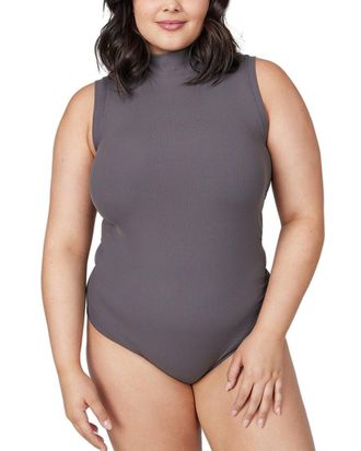 Spanx Spanx Suit Yourself Ribbed Mock Neck Sleeveless Bodysuit
