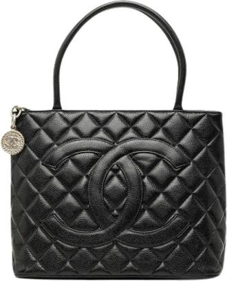 Chanel Pre-owned Medallion Tote Bag - Dames - Vintage Shopper - Zwart - ONE Size - Leer - Vintage