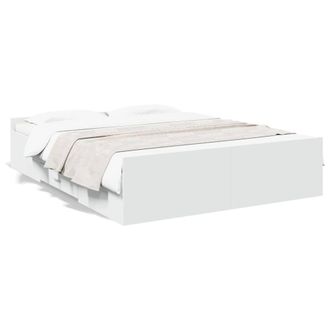 Berkfield Home Bed Frame with Drawers without Mattress White 150x200 cm King Size